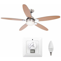 Etc-shop - silenzioso ventilatore soggiorno cooler insieme della lampada compresi interruttori a parete e lampade LED SMD características