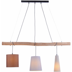 Etc-shop - Lampada a sospensione con barra in legno, telecomando in tessuto, dimmerabile in un set con illuminazione a LED RGB en oferta