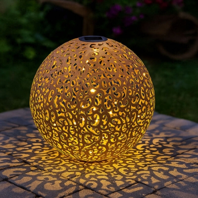 Lampada da esterno a LED solare a sfera plug-in faretto ruggine giardino percorso letto decorazione treccia lampada Globo 33745R