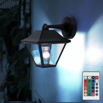 Etc-shop - Lampada da parete ALU dimmerabile lanterna da esterno per giardino Lampada REMOTE CONTROL in un set con illuminazione a LED RGB