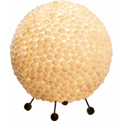 Globo - Lampada da tavolo Seashell lampada da tavolo per soggiorno residenziale con illuminazione a sfera bianca 25833
