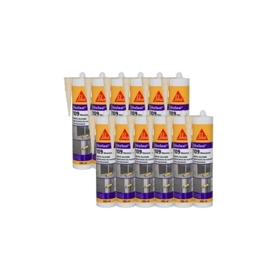 Set di 12 sigillanti siliconici per giunti di carpenteria Seal 109 Carpenteria - Beige- 300ml - Sika