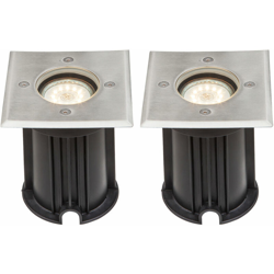 Set di 2 faretti apparecchi di illuminazione a terra garage lampade passabile in acciaio inox ingresso percorso del giardino - ETC-SHOP en oferta