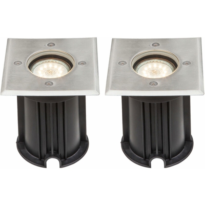 Set di 2 faretti apparecchi di illuminazione a terra garage lampade passabile in acciaio inox ingresso percorso del giardino - ETC-SHOP
