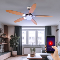 Etc-shop - Ventilatore da soffitto per casa intelligente Alexa Google App dimmerabile in un set con illuminante a LED RGB características