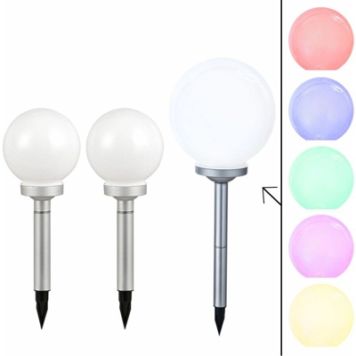 Etc-shop - Set di 3 LED luci esterne solare spina Kugellampen bianco picco della batteria di illuminazione da giardino decorativo IP44