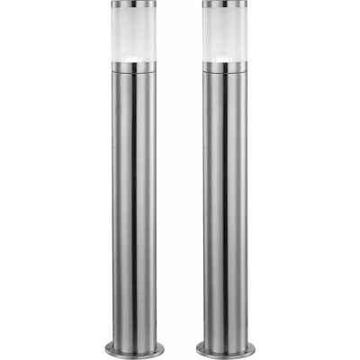 Etc-shop - Set di 2 giardino dispositivo della lampada di illuminazione lampada esterna IP44 altezza 80 centimetri XELOO acciaio inox