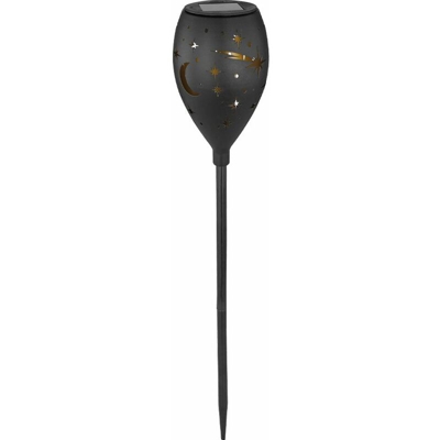 Lampada solare a LED a forma di stella lampada a forma di stella lampada tagliata nero-oro riflettore esterno terra picco Globo 33533