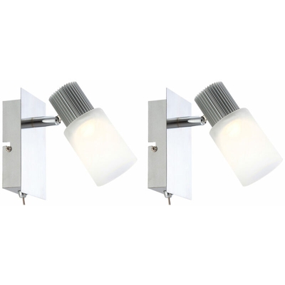 Etc-shop - Set di 2 riflettori parete 10 watt parete applique da parete faretto LED Spot Globo LISTER 56913-1_2er