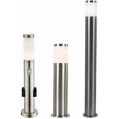 Etc-shop - Set di 3 piani lampade giardino esterno spina dosa sensore di movimento Lampade terrazze riflettori in acciaio inox