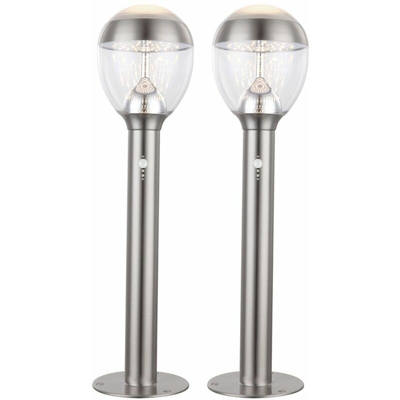 Etc-shop - Lampada da terra a piantana LED Lampada da terra per giardino Sensore di movimento da esterno Acciaio inossidabile Globo 34251S