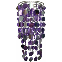 Etc-shop - Lampada a sospensione a 3 Watt a sospensione in metallo paralume argento cromato viola cerchi in plastica Fantasia características