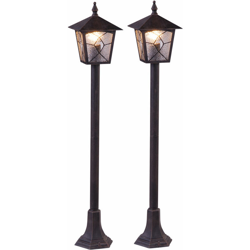 Etc-shop - Set di 2 stand Luci esterne lanterne in alluminio lampade terrazze illuminazione a pavimento Percorso del giardino precio