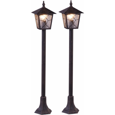 Etc-shop - Set di 2 stand Luci esterne lanterne in alluminio lampade terrazze illuminazione a pavimento Percorso del giardino