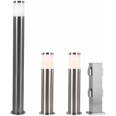 Etc-shop - Set di 4 terrazze giardino lampade da terra per esterni collegare lattine inviare lampioni in acciaio inox cortile d'ingresso