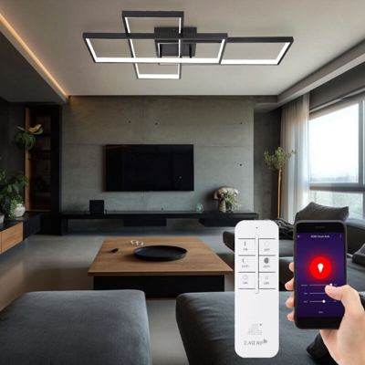 Etc-shop - Plafoniera LED design soggiorno DIMMERABILE TELECOMANDO Lampada per luce diurna controllabile tramite cellulare