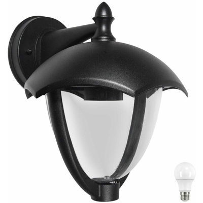 Etc-shop - Outdoor facciate di luce in vetro Lampada da parete lanterna ALU faretti nero nel kit. Include le lampadine a LED