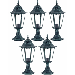 Set di 5 luci LED zoccolo sentiero del giardino ALU lanterne luce vetro lampade a risparmio energetico portico Hof - ETC-SHOP en oferta