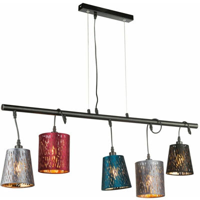 Etc-shop - Lampada a sospensione a sospensione in velluto multicolore regolabile in altezza in un set con illuminazione a LED