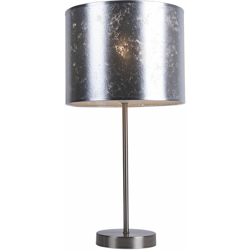 Etc-shop - Lampada da tavolo di design in tessuto lampada da lettura per soggiorno in metallo argentato in un set con lampada a LED características