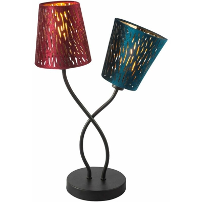 Etc-shop - Lampada da tavolo design da notte con telecomando lampada da lettura multicolore dimmerabile in velluto in un set comprensivo di lampade