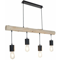 Globo - VINTAGE lampada a sospensione a soffitto ALU illuminazione in legno lampada da salotto nero 54030-4H características