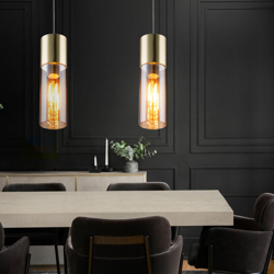 Etc-shop - Set di 2 Lampada a sospensione a sospensione design Lampada da soggiorno in vetro da soggiorno in ottone características