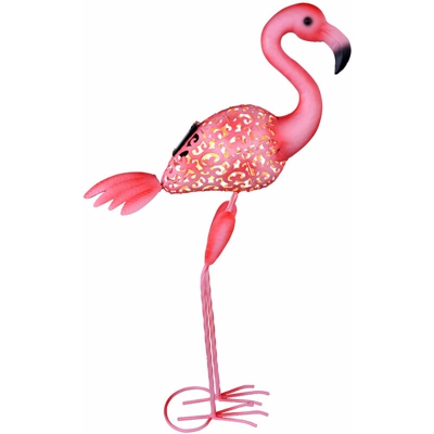 Lampada da terra solare per esterni LED stand deco fenicottero uccello trama letto lampada rosa Globo 33202