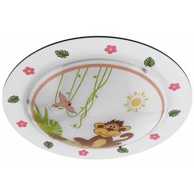 I bambini di illuminazione in vetro acciaio del soffitto animali colorati E27 pappagallo scimmia Ludoteca lampada EGLO 96.948