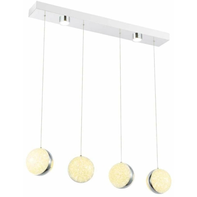Globo - Lampada a sospensione a pendolo a soffitto a LED Apparecchio di illuminazione Cristalli cromati Dimmerabile Soggiorno Sala da pranzo