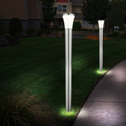 Etc-shop - Set di 2 lampade da esterno a LED da giardino percorso illuminazione illuminazione terrazze in acciaio inox faretti illuminanti precio