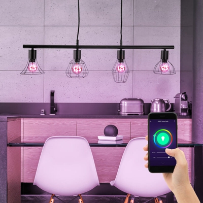 Etc-shop - Plafoniera vintage con faretto a sospensione Lampada a sospensione a gabbia DIMMERABILE App vocale controllabile dal cellulare