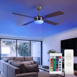 Etc-shop - Ventilatore da soffitto 132 cm argento REMOTE CONTROL lampada di raffreddamento DIMMABILE in un set con illuminazione a LED RGB precio