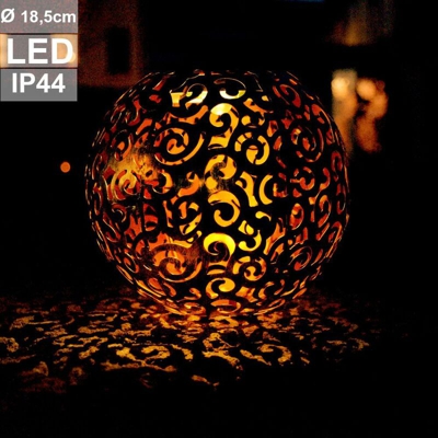 Faretto da esterno a LED a forma di lampada a sfera da giardino con faretto decorazione in argento modello Globo 33743S