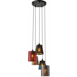 Lampada a sospensione di design, dimmerabile, velluto, multicolore, plafoniera, sospensione, telecomando in un set che include lampade LED RGB precio