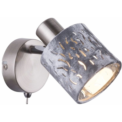 Lampada da parete di lusso soggiorno sala da pranzo decor velluto punzonatura lampada cromata regolabile Globo 5412'2-1