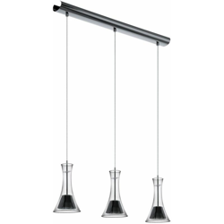 Faretto a sospensione a LED a sospensione per soggiorno illuminazione faretto in vetro fumé ALU lampada a sospensione Eglo 93796 características