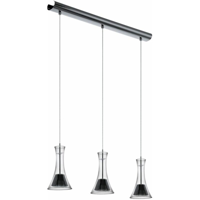 Faretto a sospensione a LED a sospensione per soggiorno illuminazione faretto in vetro fumé ALU lampada a sospensione Eglo 93796