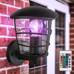Etc-shop - Lampada da esterno a parete per facciate da parete telecomandata in alluminio ALU dimmerabile nel set con lampadine a LED RGB en oferta