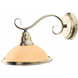 Lampada da parete Lampada da lavoro residenziale Apparecchio Illuminazione in vetro color ambra con riflettore Globo 6905-1W en oferta