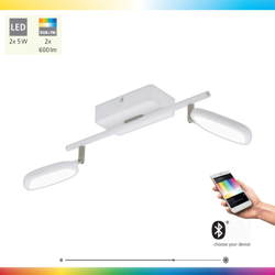 Plafoniera LED RGB intelligente DIMMERABILE luce diurna barra spot faretti bianchi orientabili app controllabili da cellulare Eglo 33276 características