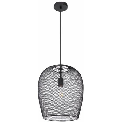 Globo - Lampada a sospensione a soffitto soggiorno illuminazione sala da pranzo rete lampada a sospensione nero 15395H