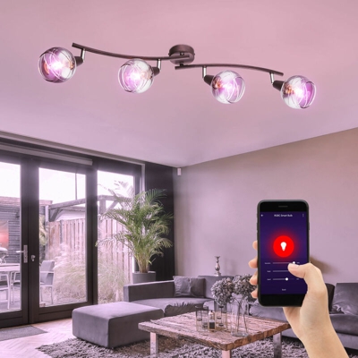 Etc-shop - Smart spot bar plafoniera dimmerabile lampada in vetro app regolabile controllo del telefono cellulare in un set con lampade LED RGB