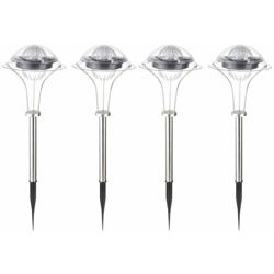 Etc-shop - Set di 4 faretti plug-in a LED a luce solare a LED con cambio colore, illuminazione del percorso del giardino, lampade da cortile con en oferta