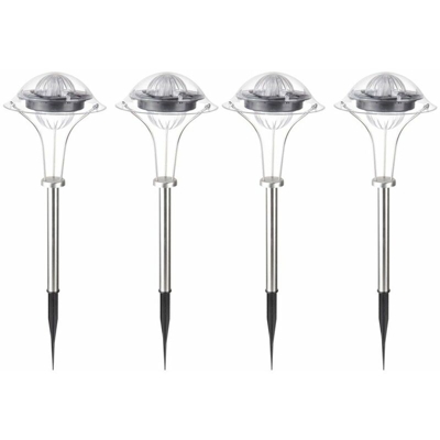 Etc-shop - Set di 4 faretti plug-in a LED a luce solare a LED con cambio colore, illuminazione del percorso del giardino, lampade da cortile con