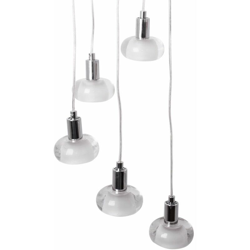 Plafoniera design a sospensione soggiorno sala da pranzo illuminazione lampada a sospensione in vetro argento Brilliant G09073 / 15 en oferta