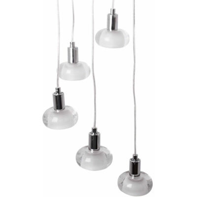 Plafoniera design a sospensione soggiorno sala da pranzo illuminazione lampada a sospensione in vetro argento Brilliant G09073 / 15