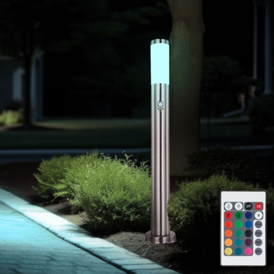 Etc-shop - Lampada da terra da esterno di design, telecomando, base in acciaio inossidabile, lampada SENSOR da giardino, dimmerabile in un set con