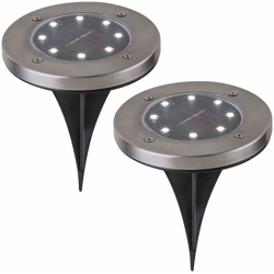 Globo - 2x lampada solare spot esterno lampada da esterno in acciaio inox impermeabile percorso ESTERNO illuminazione giardino terrazza prato carraio precio