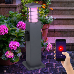 Etc-shop - Lampada da esterno intelligente con presa di corrente lampada dimmerabile controllabile tramite app lingua del telefono cellulare in un precio